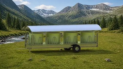Mobiler überdachter Futterwagen-Futterraufe