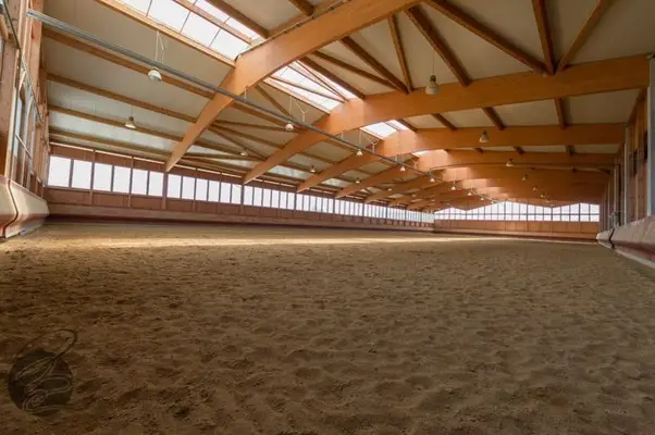 Große Paddockboxen auf moderner Reitanlage