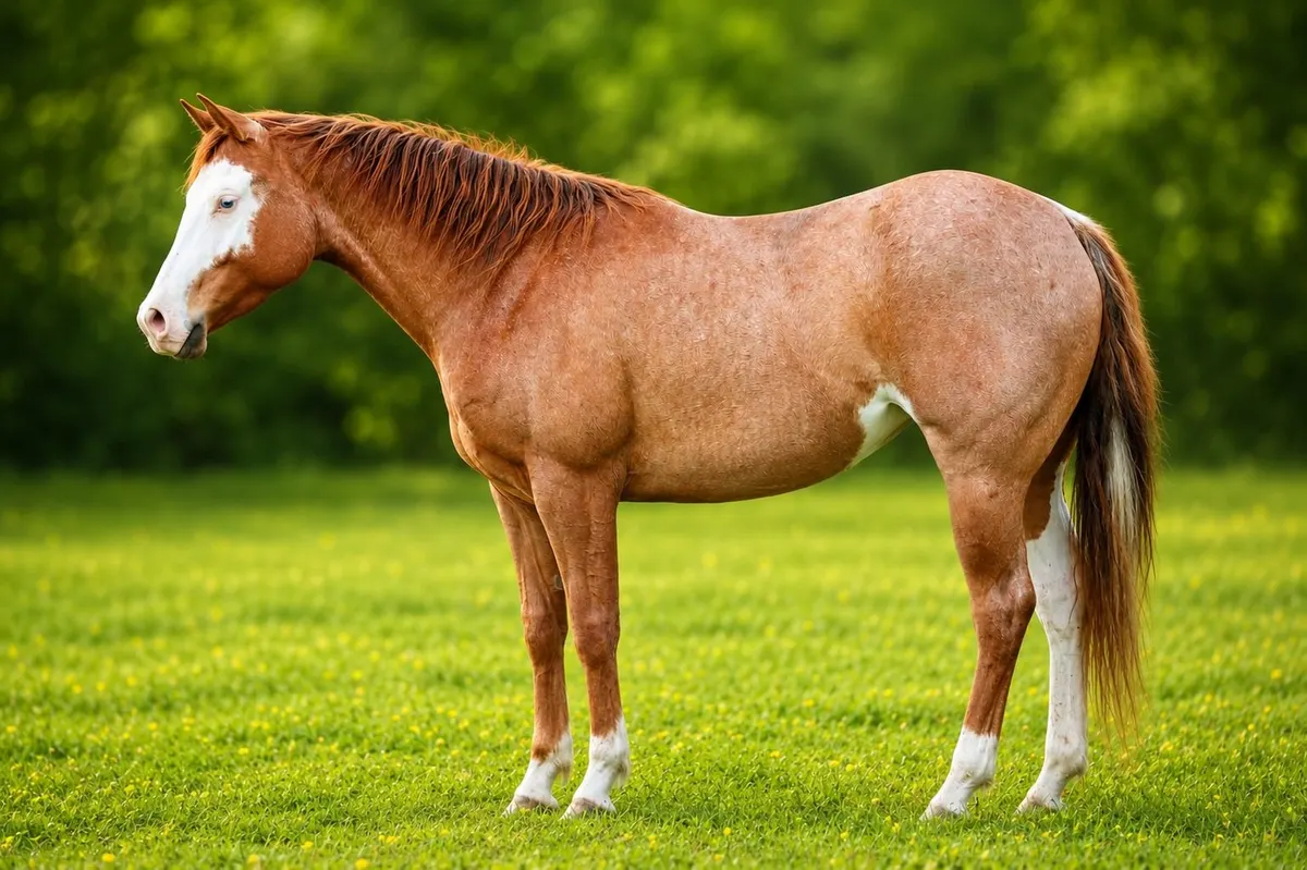 Wunderschöne Quarter Horse Stute in red roan splash