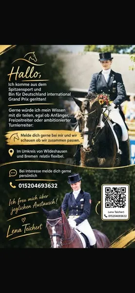Top erfahrene Dressurreiterin bietet individuelles Training