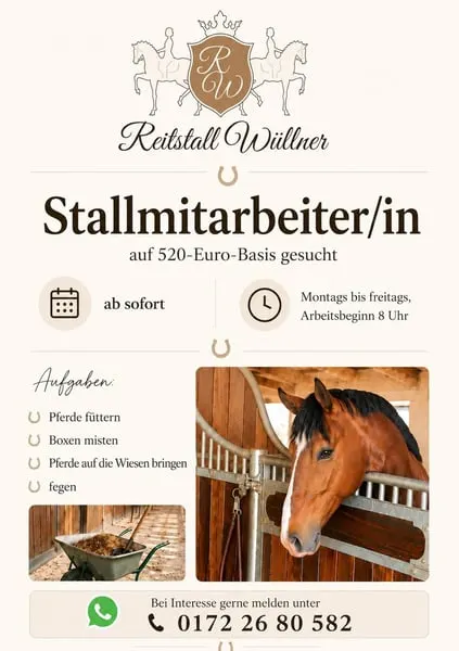 Stalldienst, Boxendienst (m/w/d)