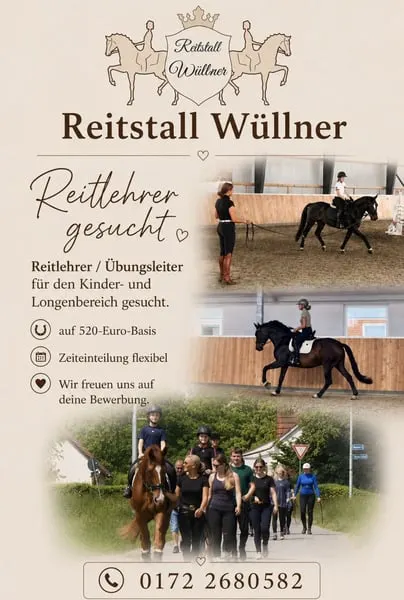 Reitlehrer, Übungsleiter, Longentrainer (m/w/d)